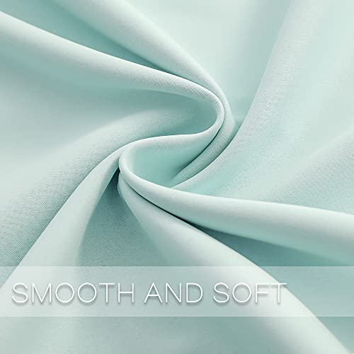 Ygo Aqua Window Curtain Valances For Kitchen - Room Darkening Valances For Window With Grommet (52 By 18 Inch,2 Panels) #TOP6