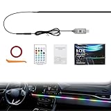 Éclairage d'ambiance LED pour Voiture, Bande Lumineuse décorative 110cm avec 168 LED, 16 Millions de Couleurs & 210 Effets dynamiques, contrôle par Application, Mode Rythme Musical   Idéal Cadeau