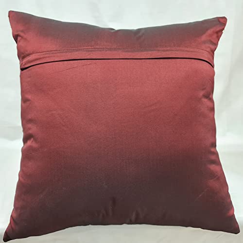 Image of Checks Burgundy Gold Sequin Cushion Covers Size - 40x40 (Pack of 5)