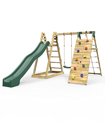 Rebo® Wooden Pyramid Climbing Frame with Swings and Water