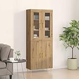 Hochschrank Artisan Eiche 69.5x34x180 cm Holzwerkstoff, Hochschrank Mehrzweckschrank Aktenschrank...
