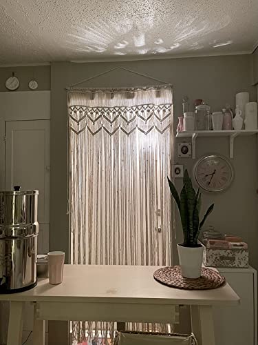 Hysunland Macrame Curtains For Windows/Doorways Handmade Boho Curtains For Bedroom Wedding Photo Backdrop, 37.5''W X 82''L #TOP1