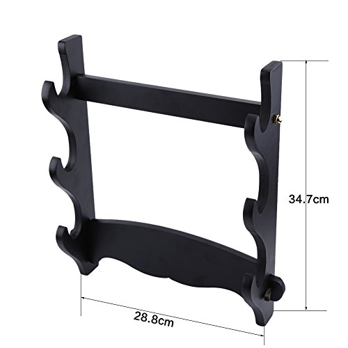 Gototop 3-Tier Sword Holder, Wall Mount Japanese Samurai Sword Display Stand Bracket Hanger For Japanese Katana Wakizashi Tanto Standard Swords #TOP7