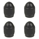 Set of 4 Non-Rust Aluminum Tire Valve Caps - Black