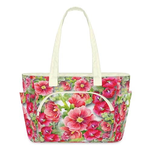 Sac fourre-tout léger matelassé mauve à motif fleurs pour femme