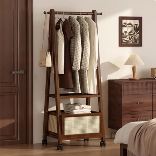 Perchero de madera con estante de almacenamiento