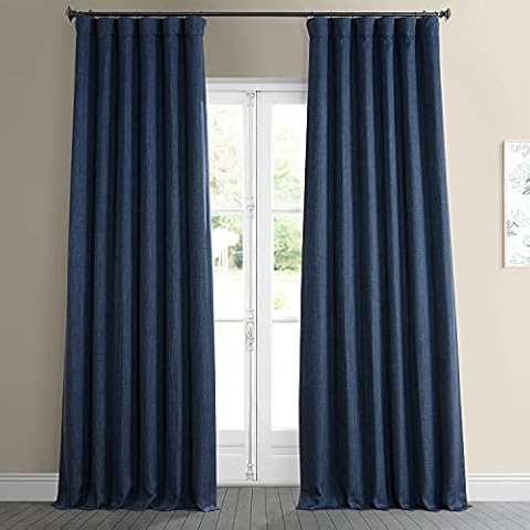 HPD Half Price Drapes BOCH-LN185-P Cortina de Lino sintético para oscurecer la habitación Cover