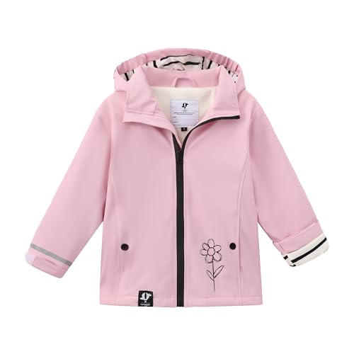 La-haut kids Manteau Imperméable unisexe fille garçon avec Doublure Rayée sur capuche, intérieur polaire fleece, Fermeture Éclair, style ciré marin (FR/ES, Âge, 2...