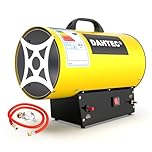 DAHTEC 102,360 Btu/hr Industrial Gas Space Heater Portable Fan Garage Warmer Heater Workshops Hot Air Blower Fuel Consumption 2.18kg/h, Yellow, 30KW
