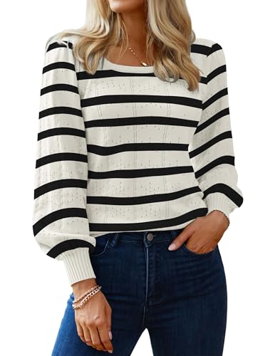 HOTOUCH Womens Striped Sweater 2025 Trendy Knit...