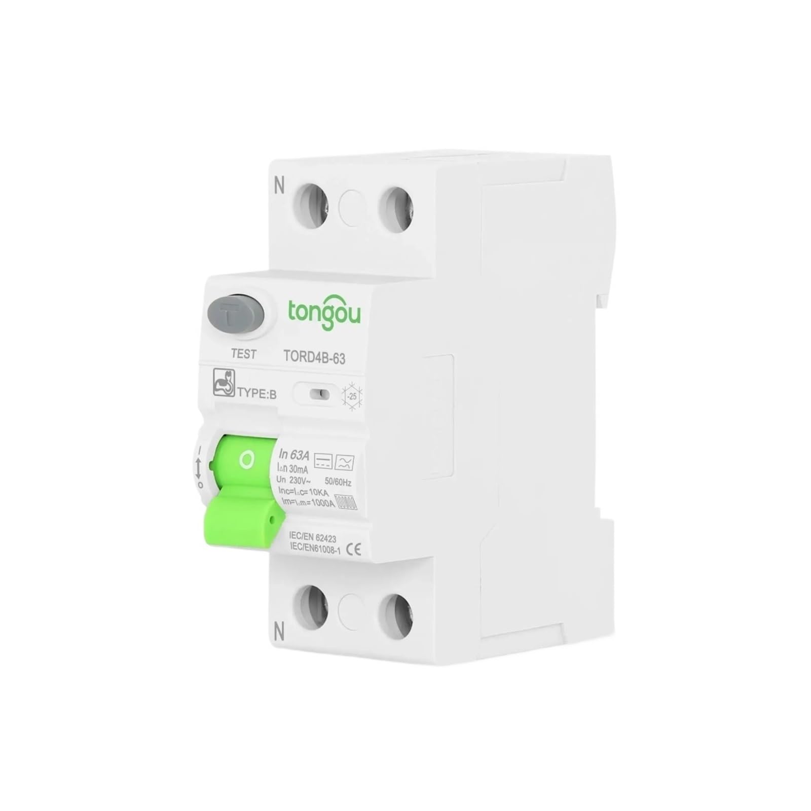 VSPPJYFG RCD RCCB Type B Earth Leakage Residual Current Circuit Breaker Evse 2P 4P AC 40A 63A 30mA 10KA Din Rail 230V(40a)