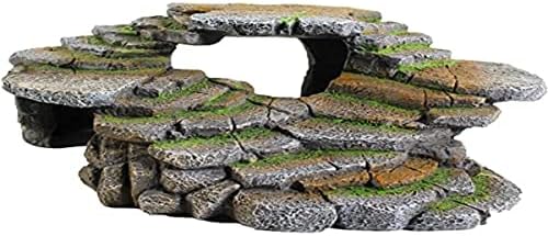 PENN-PLAX Reptology Shale Scape Step Ledge & Cave Hideout – Decorative Resin for Aquariums & Terrariums – Great for Reptiles, Amphibians, and Fish – Large
