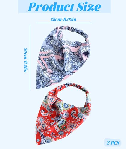 Image of Bandanas For Women, Boho Triangle Headbands, Floral Bandanas Headscarf Chiffon Hairbands Elastic Hair Scarf Boho Headbands Hair Accessories For Women Girls