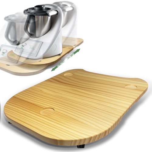 Gleitbrett für Thermomix TM6/TM5 Brett für Thermomix mit Rollen für Müheloses Verschieben Leicht Gleitendes Bambus Slider Brett Stabil & Langlebig