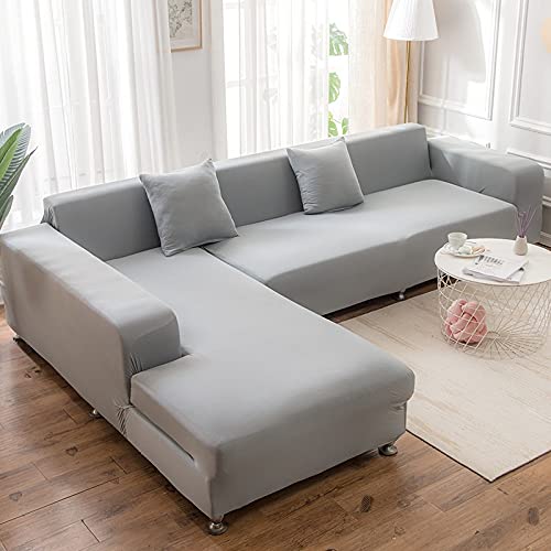 Housse de canapé d'angle housse en polyester extensible modèle L