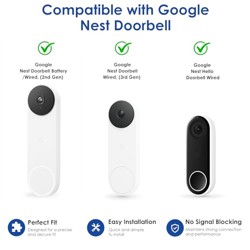 Support de sonnette réglable compatible Google Nest filaire 3e/2e gén