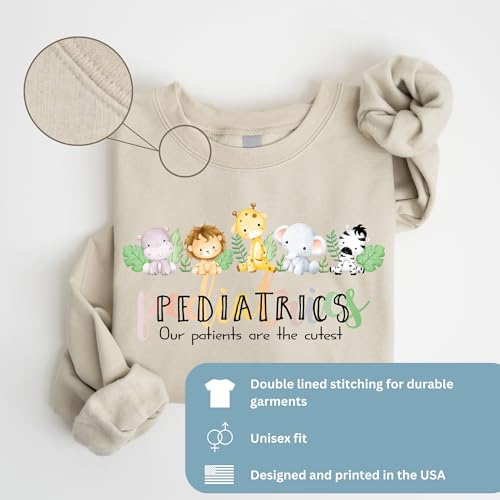 Pediatrics Sweatshirt - Cute Peds Animals Squad Nurse Long Sleeve - Nursing ER Pedia Nursing School Gifts3