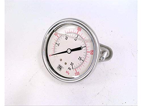NUOVA FIMA MGS10/3E-210 Pressure Gauge, 1/4NPT Center Back Mount, 0-30PSI/0-200KPA