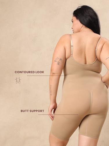 Image of Krvvy Premium Shapewear Bodysuit for Women | Body Shaper With All-Day Comfort, Seamless, Waist Sculpting, Tummy Tucker, Invisible Under Clothes |