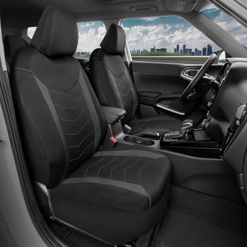 Image of Motor Trend SpillGuard 2 Charcoal Gray Seat Covers for Cars & Seat Covers for Trucks - Neoprene Waterproof Car Seat Covers Front Seats Only - SUV Seat Covers Protector - Forros para Asientos de Carro
