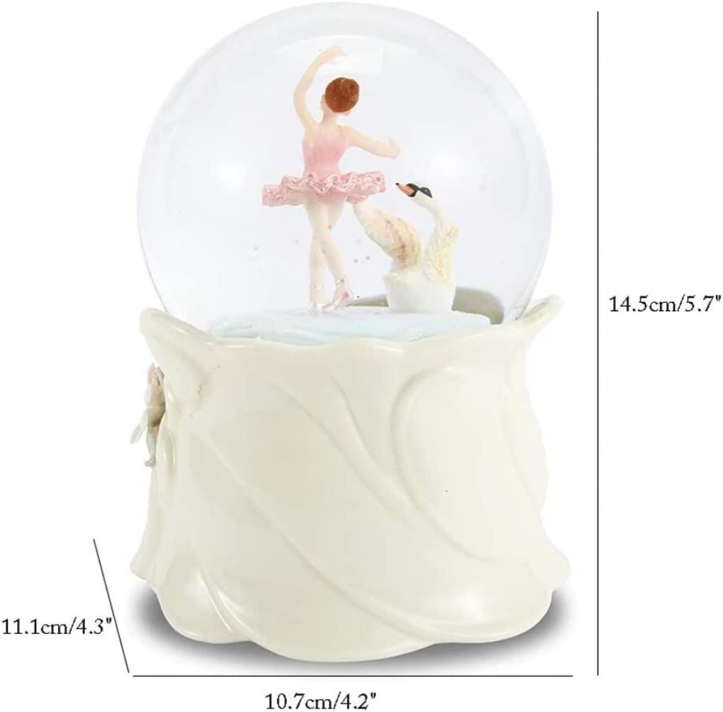 Spieluhr Musikspieluhr Princess Ballet Girl Music Box mit bunten Lichtern und rotierenden Self-Jet-Pailletten, Kristallkugel für Mädchen Musik Einschlafhilfe