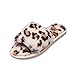 Glissières Pour Femmes Pour Chambre À Coucher, Pantoufles Léopard Pour Femmes, Pantoufles En Peluche Antidérapantes, Pantoufles D'Hiver Avec Chaussures En Fausse Fourrure, Pantoufles Plates 7 Beige