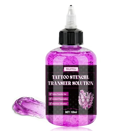 Tattoo Stencil Gel Tattoo Transfer Gel Wird für Skizzen Papierkleber Verwendet Langlebig und Klar Nicht Leicht zu Löschen Geeignet für Tätowierer Oder Anfänger Rosa 120ml