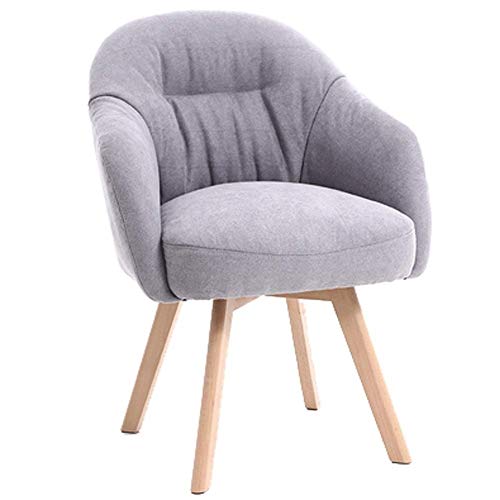 QQXX Modern Suede Fabric Chair Solid Wood Padded Cushion Chair for Living Room B