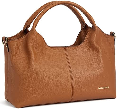 BOSTANTEN Genuine Leather Purses for Women Designer Handbags Crossbody Shoulder Bags Top Handle Satchel with Adjustable Strap