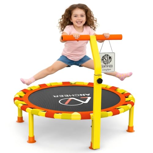Image of ANCHEER 38'' Indoor Toddler Trampoline for Kids, Foldable with T-Handle