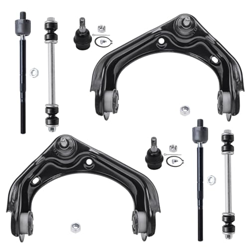 Image of Detroit Axle - Front End 8pc Suspension Kit for 2006-2010 Ford Explorer Mercury Mountaineer 2007 2008 2009, 2 Upper Control Arms 2 Lower Ball Joints 2 Inner Tie Rods 2 Sway Bars Replacement