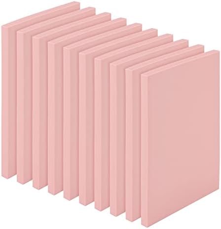 LEXININ 10 PCS 6 x 4 Inch Rubber Carving Blocks, Pink Rubber Stamp Carving Blocks, Soft Linoleum Block for Stamp DIY, Printmaking