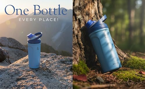 Image of AGIS Blender King Premium Stainless Steel 700ml Insulated Shaker Bottles for Gym, Protein Shaker, Pre Workout Bottle, Water Bottle for Men and Women, BPA Free Material 100% Leakproof | (Blue)
