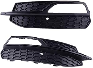 beler Black Pair Bumper Lower Fog Light Lamp Grill Grille Cover Fit for Audi A3 S3 S-Line 2013-2016 8V3807681G 8V3807682G