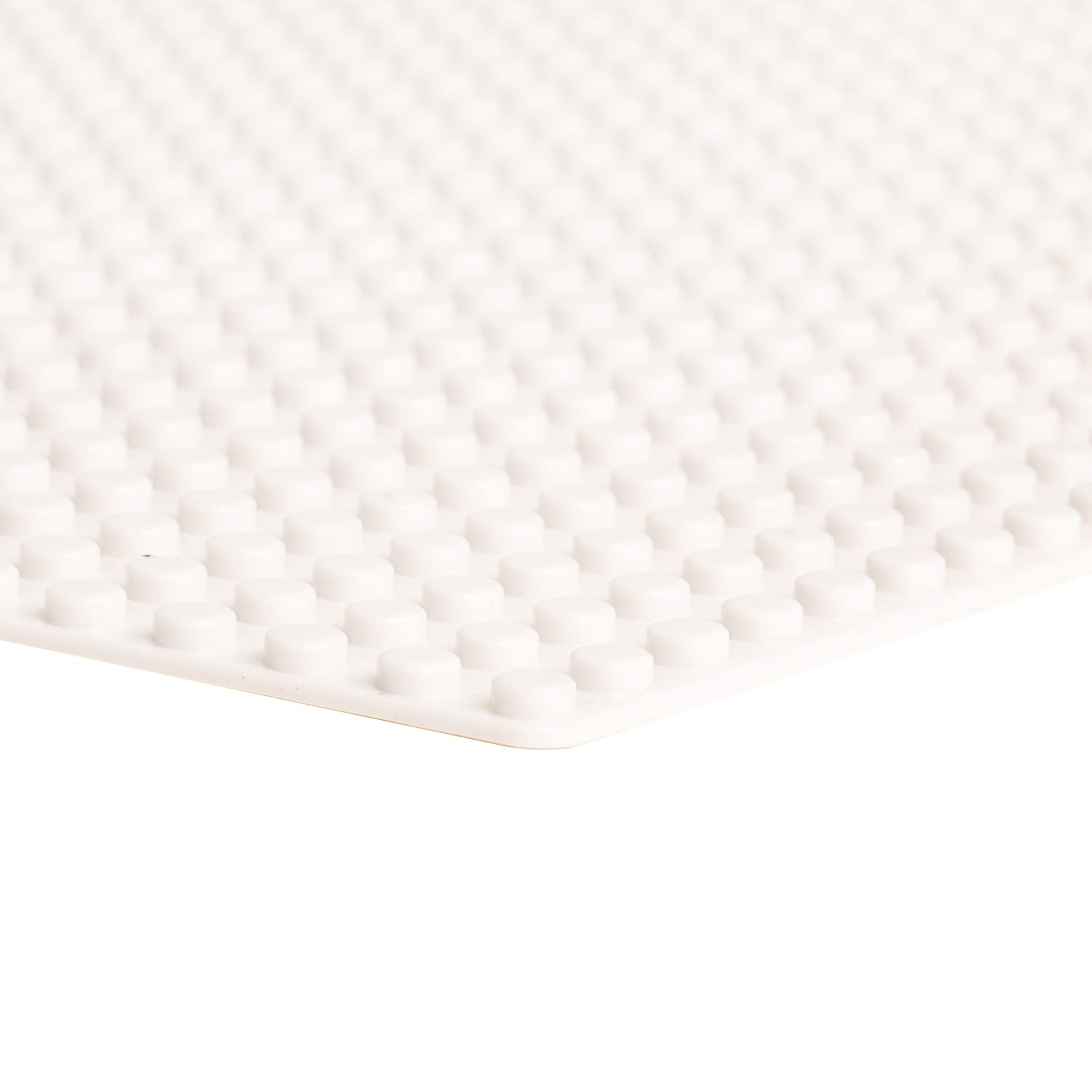 Edu Toys Base Plastic Plate Board 32 x 32 Pegs/Dots for Classic Building Blocks Bricks Compatible with All Brands - White 1