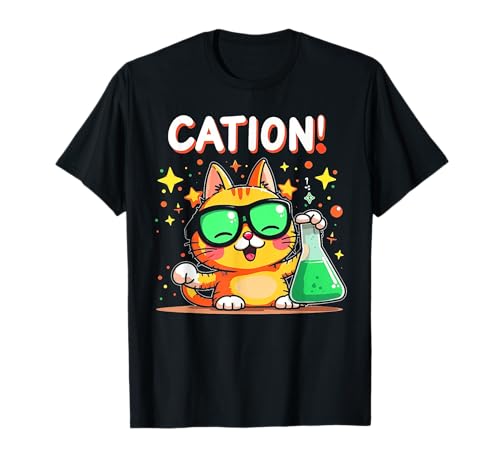 Cat Pawsitive Chemistry Teacher Cation Cat Definition T-Shirt