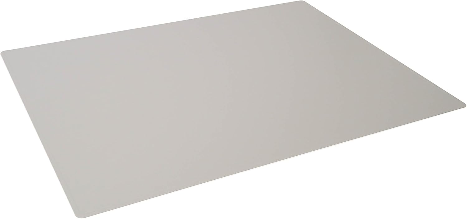 Durable Contoured Edge Gray Desk Pad 26" x 19" - Non-Slip, Glare-Free Desk Mat Surface for an Organized and Protected Workstation, Desk Mat for Desktop