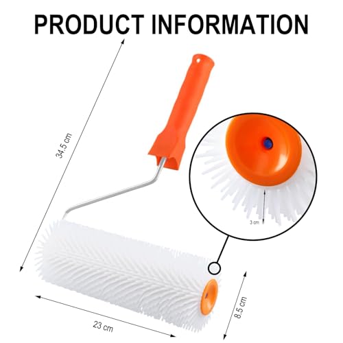 YOYEAH Entlüftungswalze für Ausgleichsmasse 23 cm - Stachellänge 30 mm - Entlüftungsrolle und Stachelwalze ausgleichsmasse für Bodenbeläge. (30 mm)