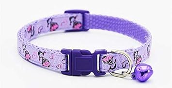 PSK Pet Cat Collar Breakaway Safety Kitty Dog Collar Bell Wholesale (Pattern May Vary)-1 Piece Color May Vary Dog Collar & Leash (Small, Multicolor), Small, (Pack of 1)