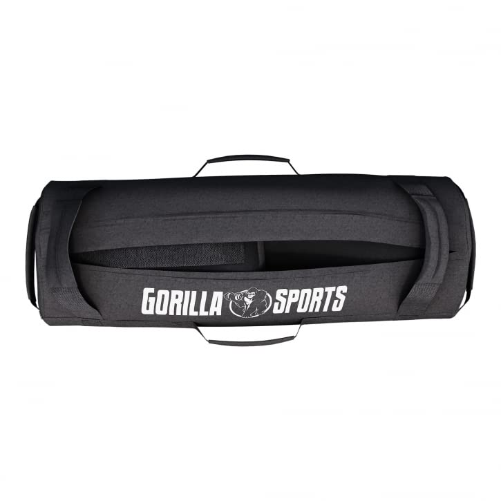 GORILLA SPORTS® Fitness Power Bag 20kg 30kg Rempli de Sable Métallique Poids Réglables 6 Poignées Sac de Sable Musculation
