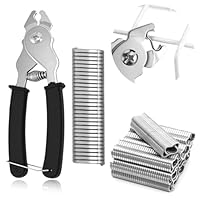 Wurstclipper Zange mit 1200 Clips, Wurstclipper Clips Zaunzange, Drahtbefestigungszange, Geeignet für Matratzen Auto Kissen Sofas Zäune Pet Käfige