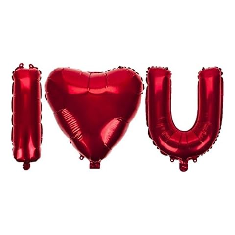 PMS 737058 Hanging Balloons | I Love You | 40cm | Pack of 3, Black, Accessories Cover