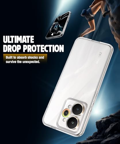 Image of WOW IMAGINE Transparent Back Cover Case for Realme 15 5G | Raised Bumps for Full Device & Camera Protection Shockproof TPU Silicone Back Case Mobile Cover - Transparent