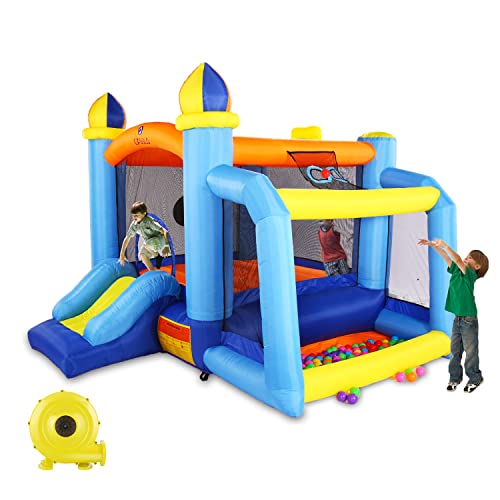 Buy 1 get 1 118''x 118'' Bounce House with Slide, 6-in-1 Kids Bouncer Inflatable Park Jumping Castle Outdoor Indoor with 450W Blower, Carry Bag, Repair Kit for Kids Ages 3-10 Years 50% Off Discount 118''x 118'' Bounce House with Slide, 6-in-1 Kids Bouncer Inflatable Park Jumping Castle Outdoor Indoor with 450W Blower, Carry Bag, Repair Kit for Kids Ages 3-10 Years