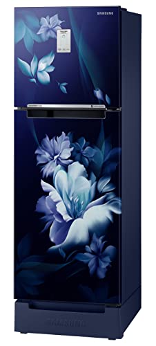Image of Samsung 236L 2 Star Inverter Frost-Free Convertible 3 In 1 Curd Maestro Double Door Refrigerator Appliance (RT28C3C32UZ /HL,Midnight Blossom Blue), Base Stand Drawer