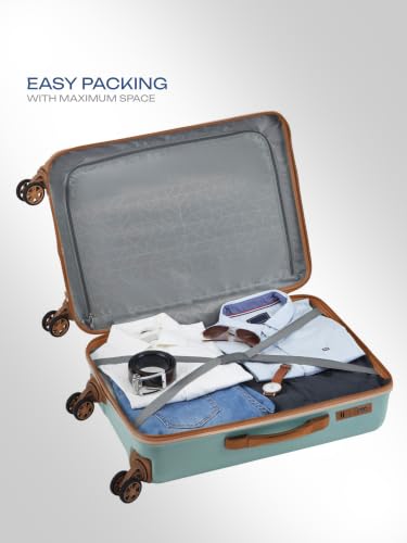Image of Safari Runner Set of Small and Medium 8 Wheels 55 and 66cm Hard Case Polycarbonate 360 Degree Wheeling System, Trolley Bags for Travel, Suitcase for Travel, Sage Green
