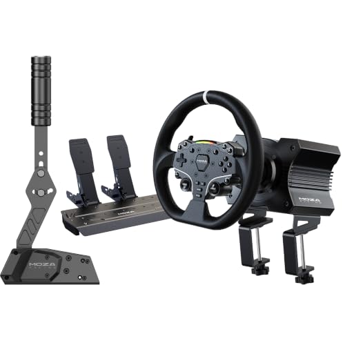 MOZA HBP Handbrake and R5 Racing wheel, base, pedals simulator bundle