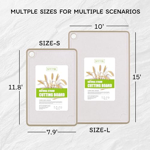 image for Zzsbrm Cutting Board for Kitchen, Wheat Straw Fiber Cutting Board, Dis