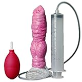 Jixaxe Realistischer Tier Wolfs Dildo Spritz Dildo mit Saugnapf Silikon Analdildo Mit Sperma...