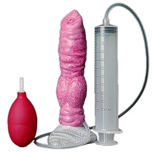 Jixaxe Realistische dierenwolven dildo spuit dildo met zuignap siliconen anale dildo met sperma spuitfunctie ejaculatiefunctie dildo’s anale butt plug Animal penis seksspeeltje voor mannen vrouwen